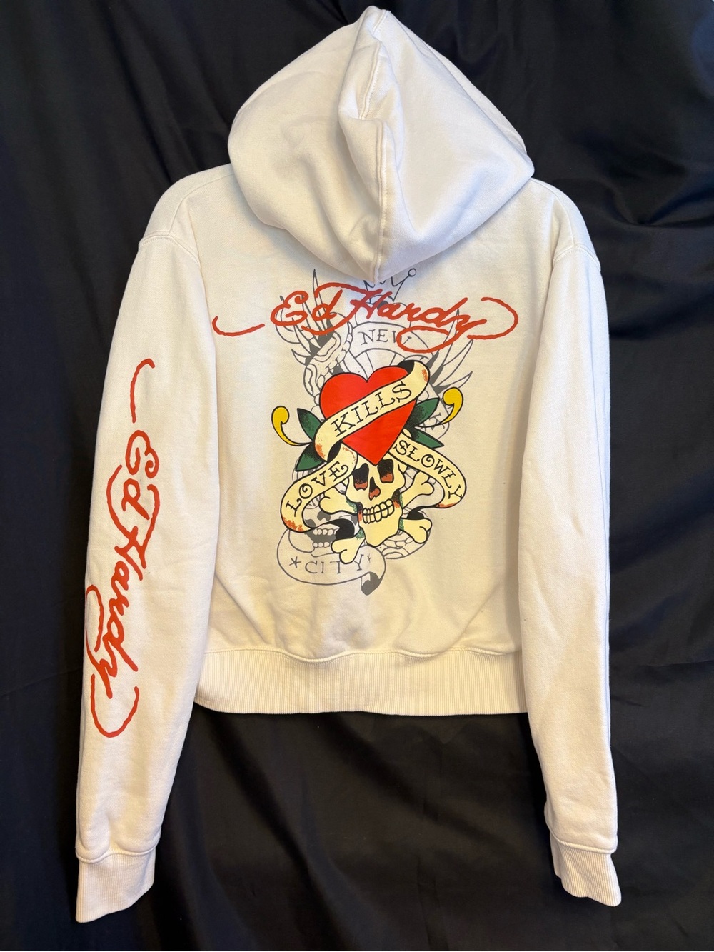 Ed Hardy Graphic Hoodie Jacket - 'Love Kills Slowly'